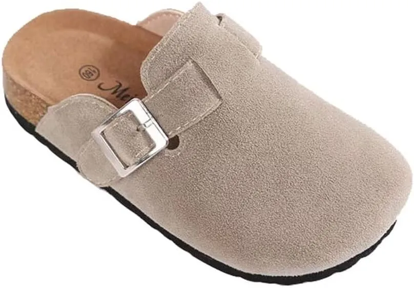 Kids Clogs for Girls Boys Cute Slip-on Slippers Classic Sued e Cor k Footbed Sandals Potato Shoes