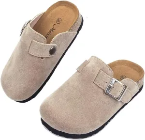 Kids Clogs for Girls Boys Cute Slip-on Slippers Classic Sued e Cor k Footbed Sandals Potato Shoes