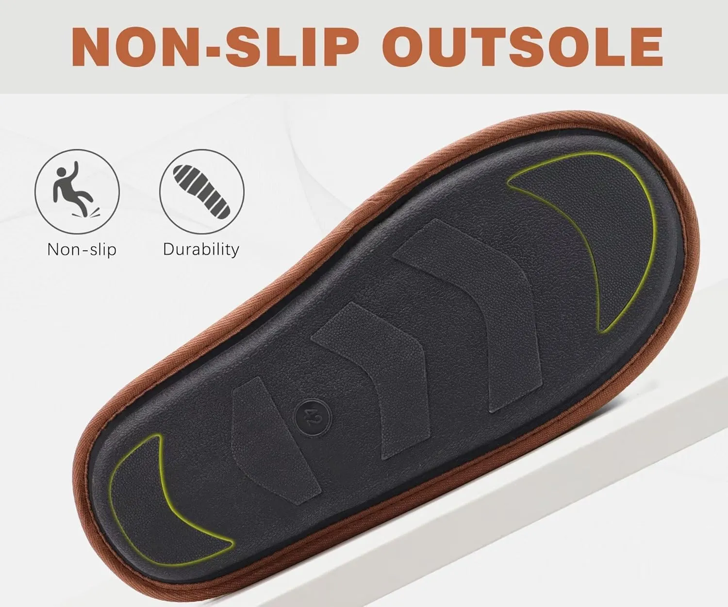 KuaiLu Mens House Memory Foam Slippers with Comfy Warm Plush Lining Felt Slip On Casual Pantuflas Mans Comfortable Bedroom Shoes Rubber Sole for Indoor&Outdoor (Mens Size 7-15)