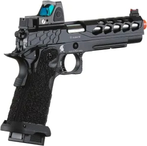 Lancer Tactical STRYK Hi-Capa 5.1 Gas Blowback Airsoft Pistol with Red Dot Reflex Sight
