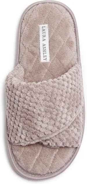 Laura Ashley Womens SPA Wrapped Texture Scuff Slippers