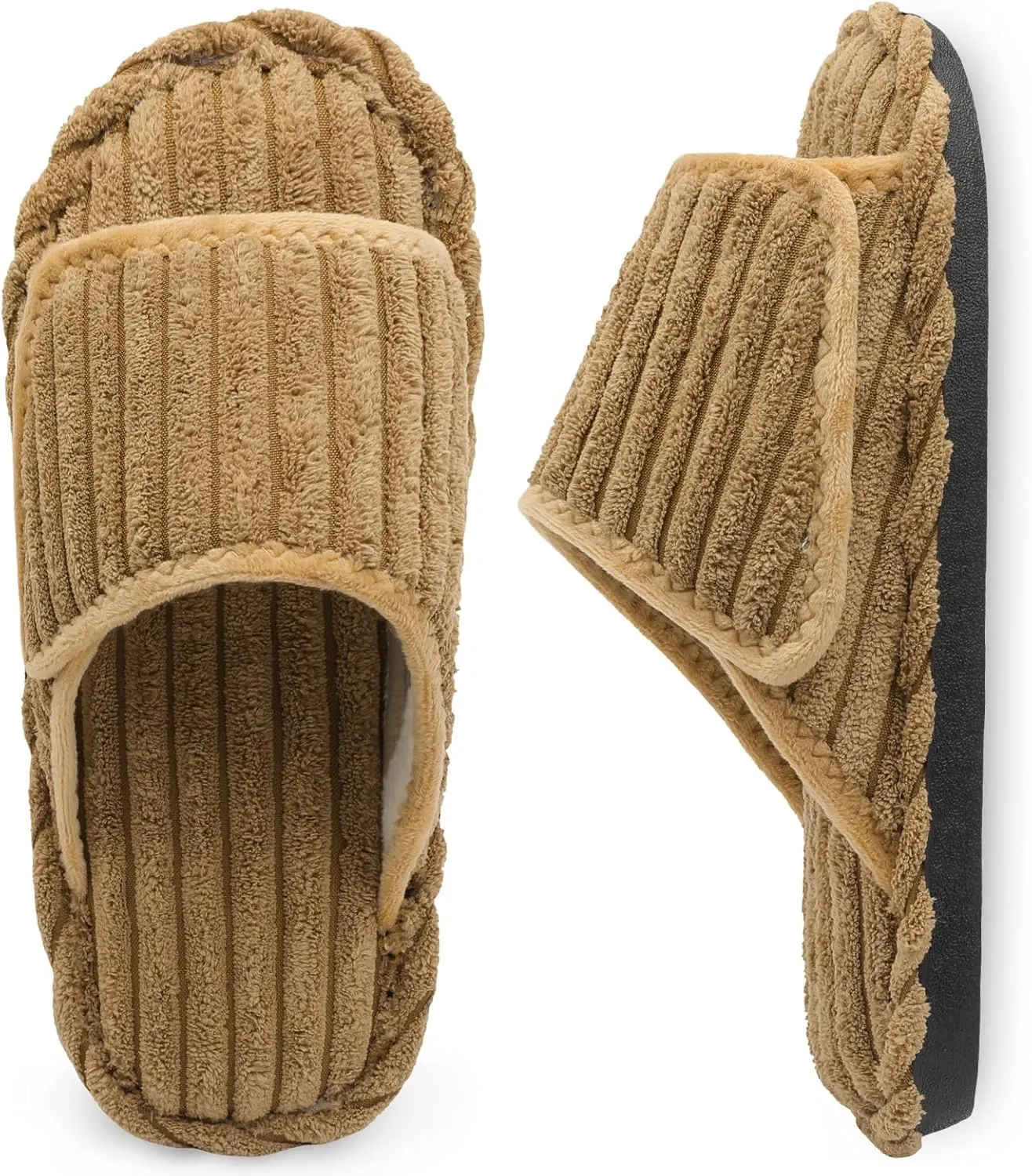 LeIsfIt Slippers for Women Adjustable Open Toe House Slippers Wide Diabetic Shoes Memory Foam Bedroom Slides Arthritis Edema House Shoes