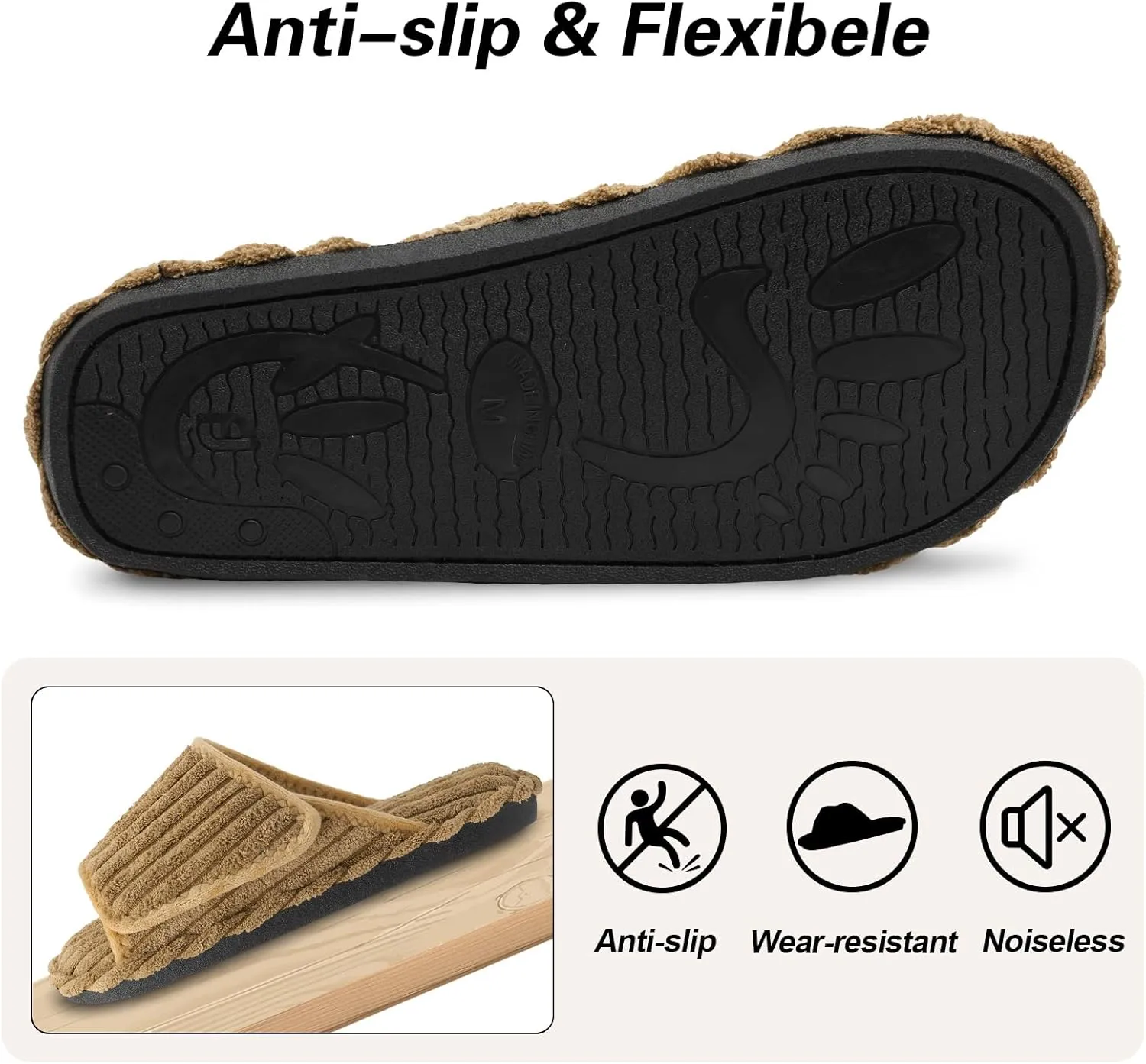 LeIsfIt Slippers for Women Adjustable Open Toe House Slippers Wide Diabetic Shoes Memory Foam Bedroom Slides Arthritis Edema House Shoes