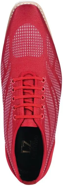 LIBERTYZENO Mens Canvas Textile & Suede Leather Adults Lace Up Casual Shoes for Prom Graduation
