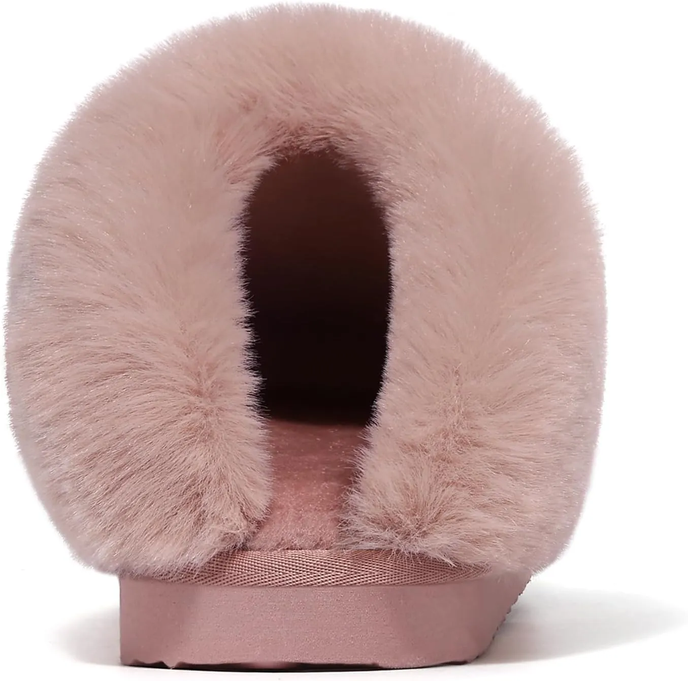 Litfun Fuzzy House Slippers for Women Fluffy Memory Foam Suede Slippers with Faux Fur Collar Indoor Outdoor
