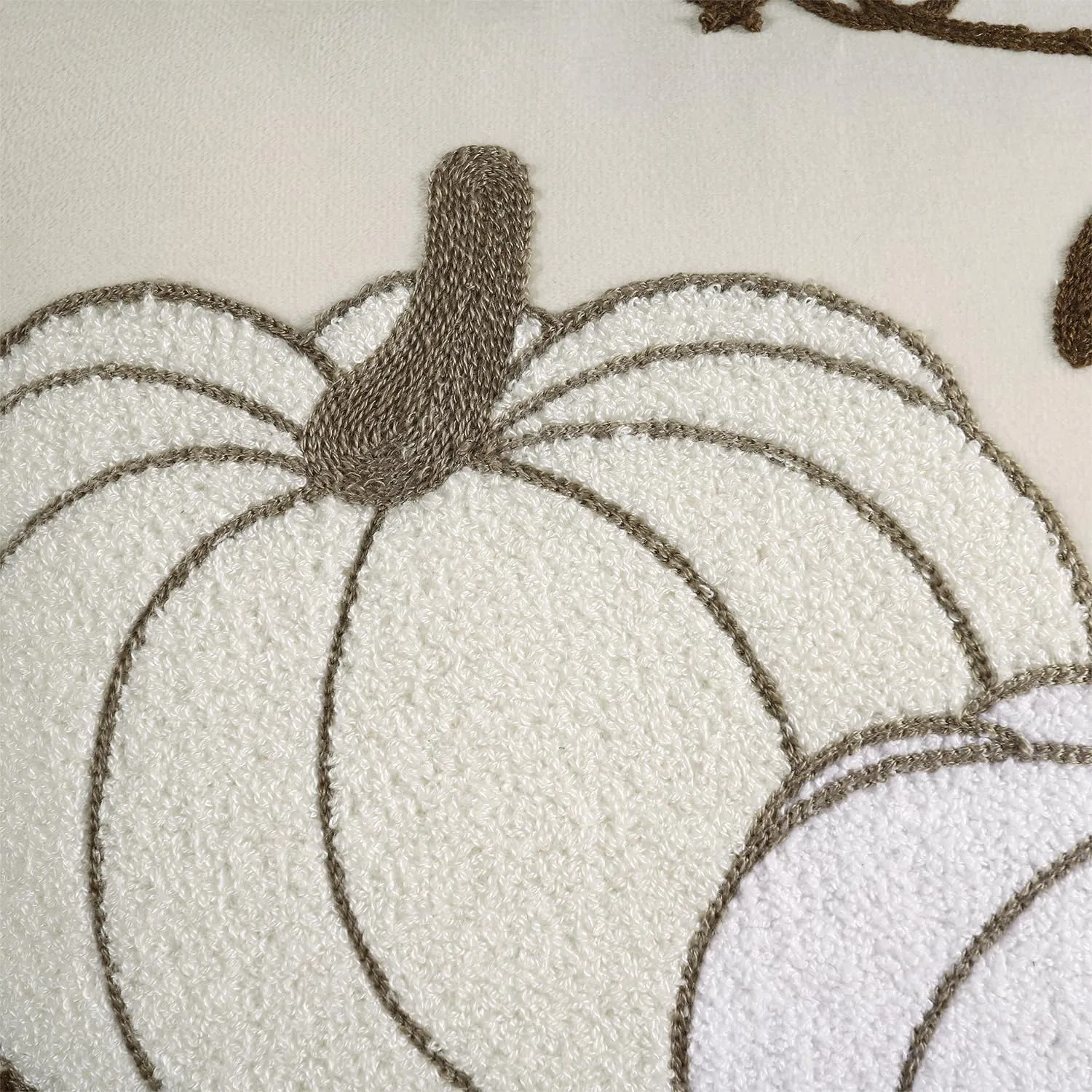 LUOYEHK Halloween Pillow Covers 18x18 Set of 2 White Pumpkins Embroidery Throw Pillow Covers Farmhouse Thanksgiving Home Decor Cushion Covers for Couch Sofa Bed