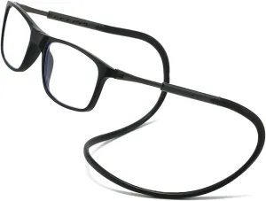 Magnetic Bridge Front Connect Reading Glasses Clear or Blue Light Lens Men&Women Around Neck Hang Adjustable Readers