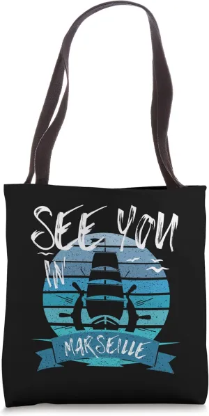 Marseille france boat yacht captain crew nautical sailor Tote Bag