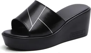 Maylrvjv Womens Platforms Wedge Sandals Comfortable Lightweight Summmer Casual Slide Sandals Slip On Flip Flops