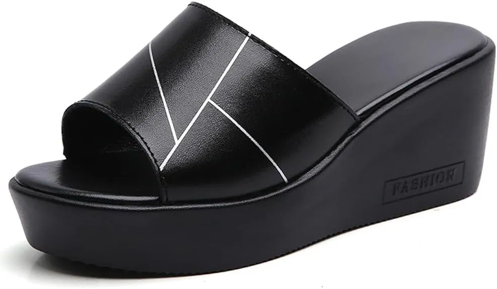 Maylrvjv Womens Platforms Wedge Sandals Comfortable Lightweight Summmer Casual Slide Sandals Slip On Flip Flops
