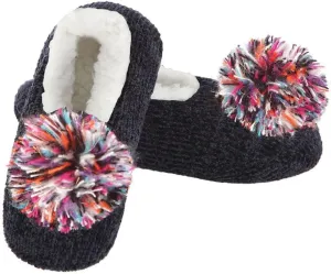 MeMoi Women's Plush Pom-Pom Chenille Slippers