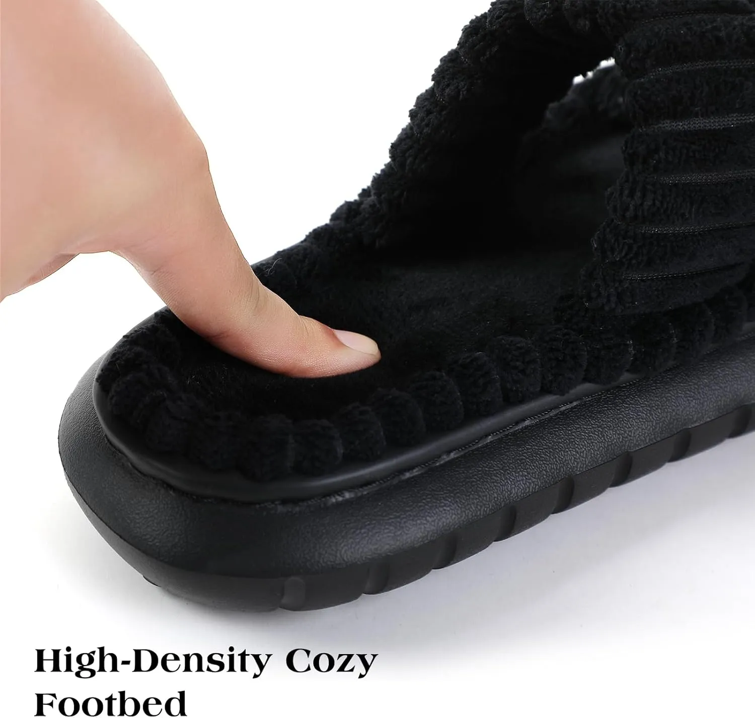 Menore Slippers for Women Crossbands House Bedroom Slides Linen Open Toe Cozy Corduroy Fuzzy Slide Sandals Indoor Outdoor Four Seasons