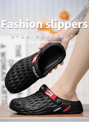Men's Breathable Mesh Slide Sandals - Lightweight Synthetic Comfort for Beach, Pool, or Casual Wear