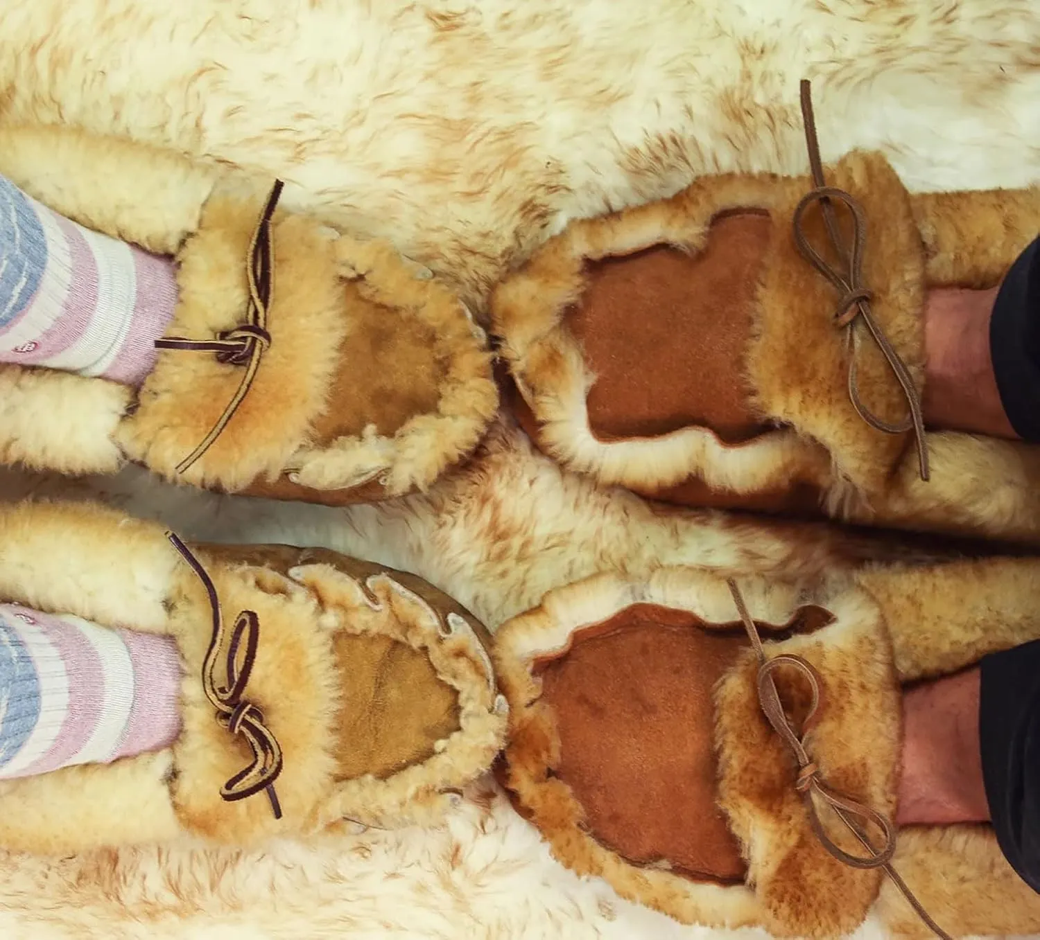 Men's Sheepskin Moccasin Slippers - Without Sole - Made In The USA