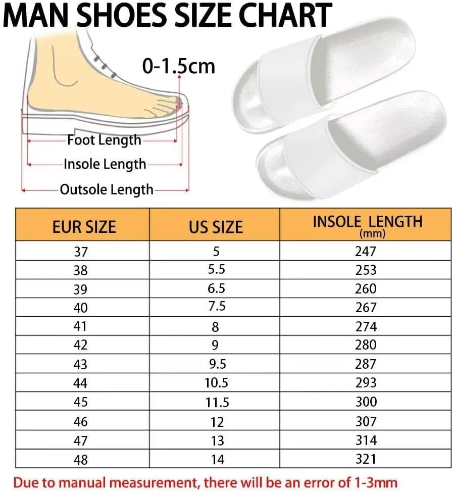 Mens Slide Sandal Slippers Open Toe Flat Slides House Slippers Shower Sandals for Home Beach Pool