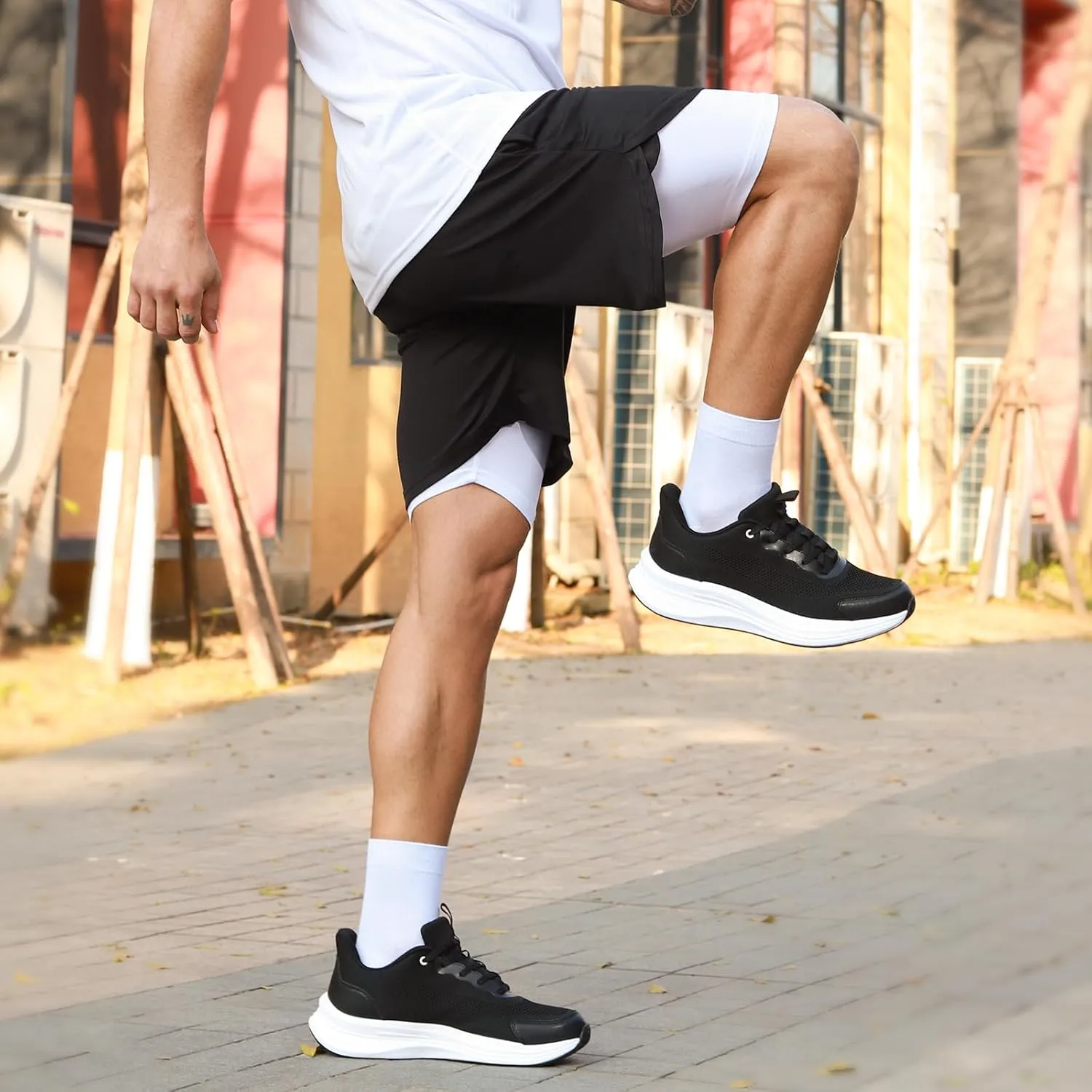 Men's Slip On Walking Shoes Comfortable Tennis Breathable Mesh Work Shoes Athletic Gym Non Slip Running Workout Training Fashion Sneakers