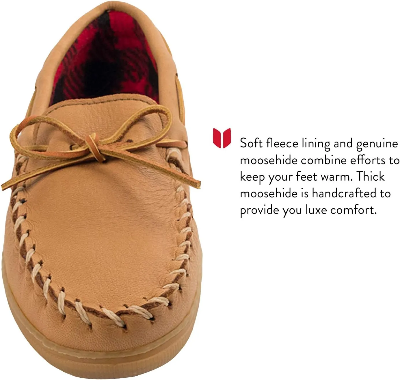 Minnetonka Men's Moose with Fleece Moccasin