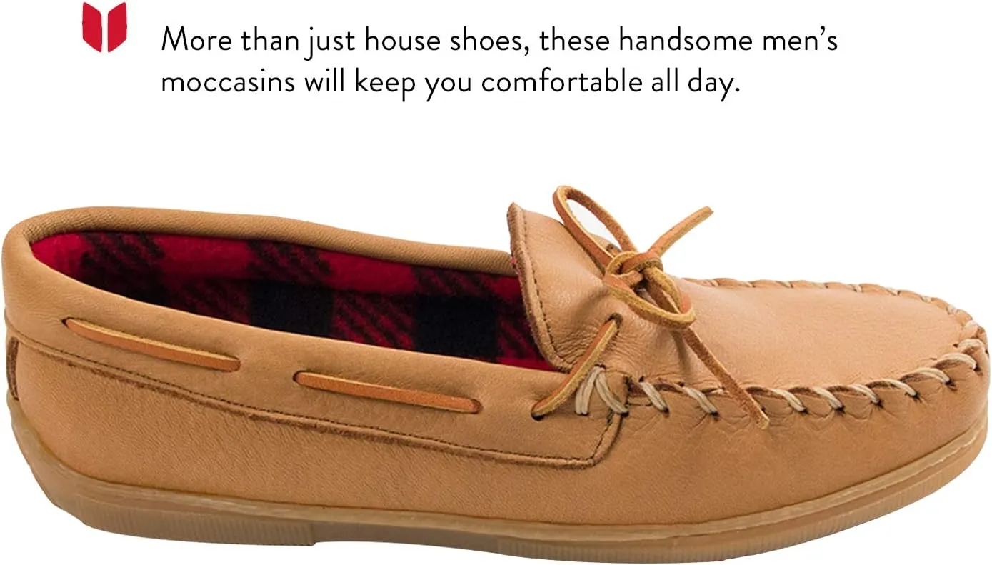 Minnetonka Men's Moose with Fleece Moccasin