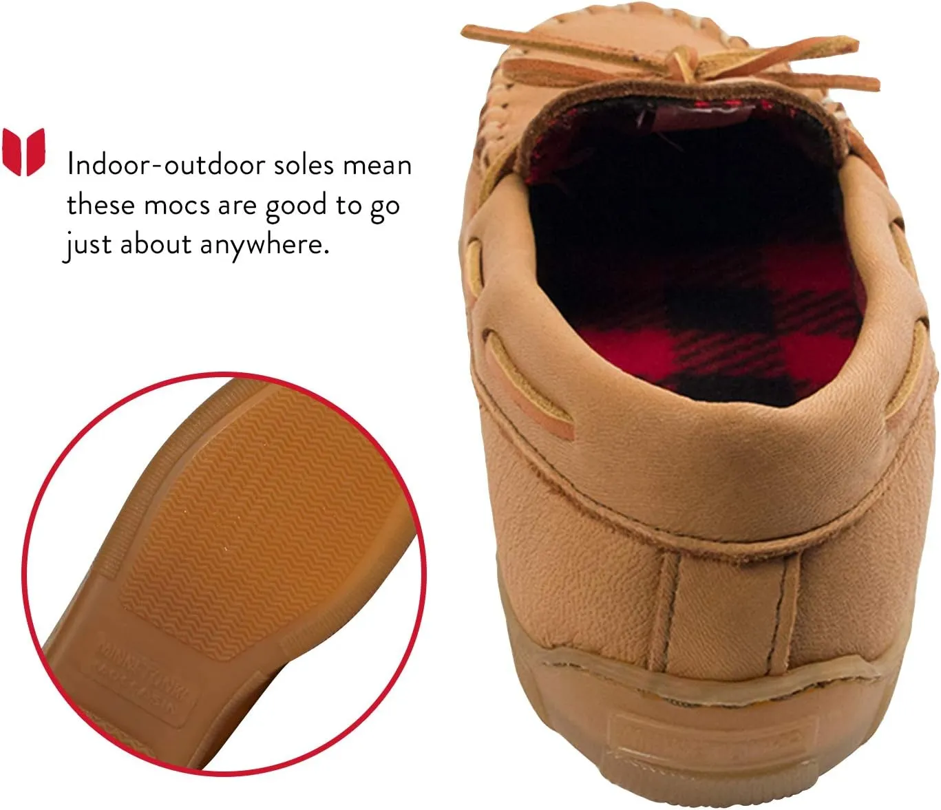 Minnetonka Men's Moose with Fleece Moccasin