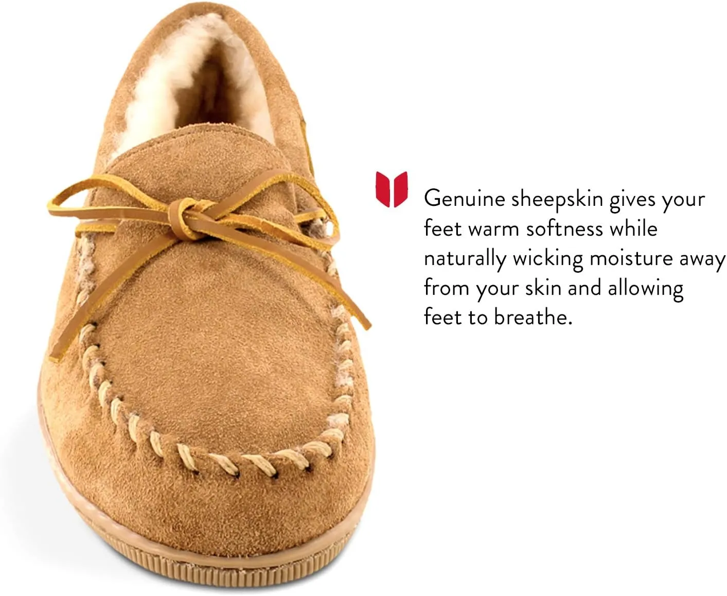 Minnetonka Men's Sheepskin Hardsole Moccasin Slippers