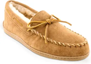 Minnetonka Men's Sheepskin Hardsole Moccasin Slippers