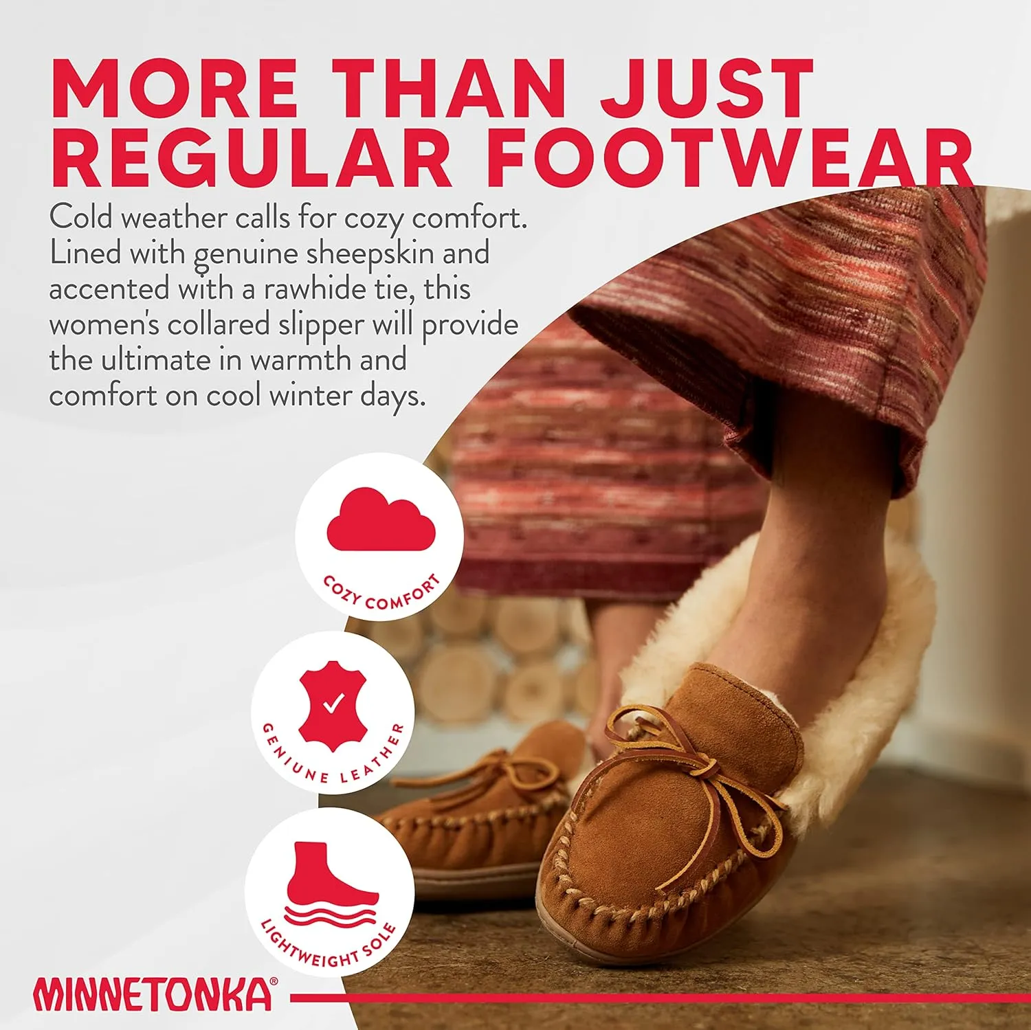 Minnetonka Women's Alpine Sheepskin Moccasin Slippers