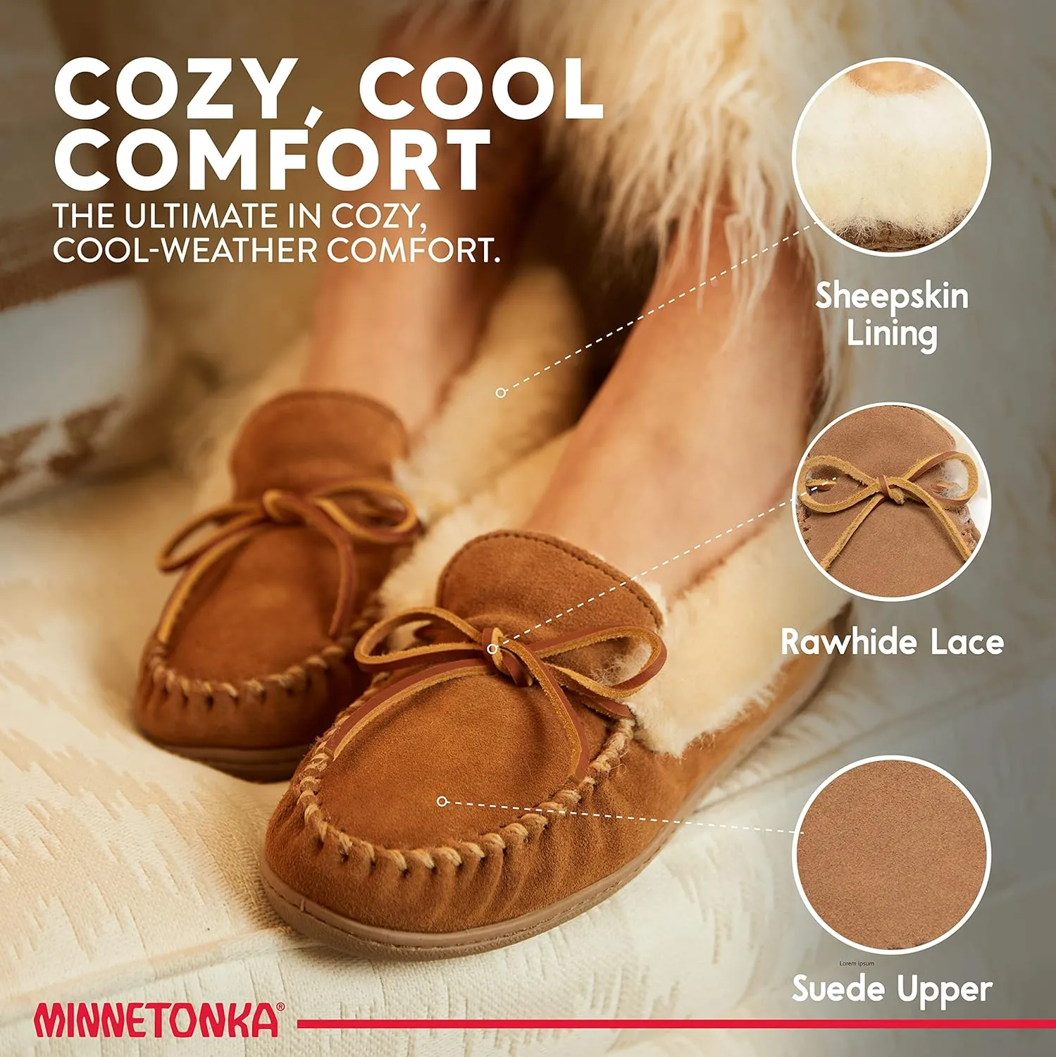 Minnetonka Women's Alpine Sheepskin Moccasin Slippers