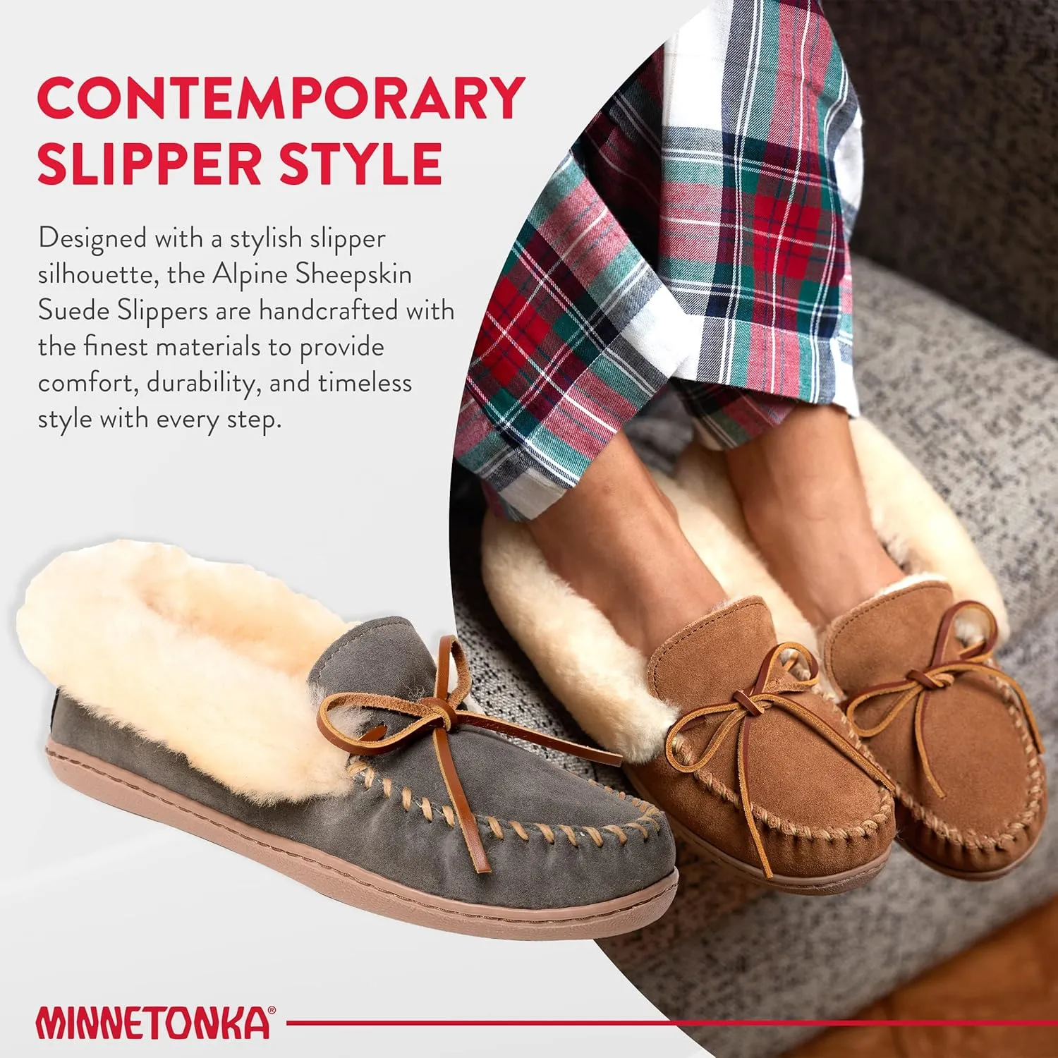 Minnetonka Women's Alpine Sheepskin Moccasin Slippers