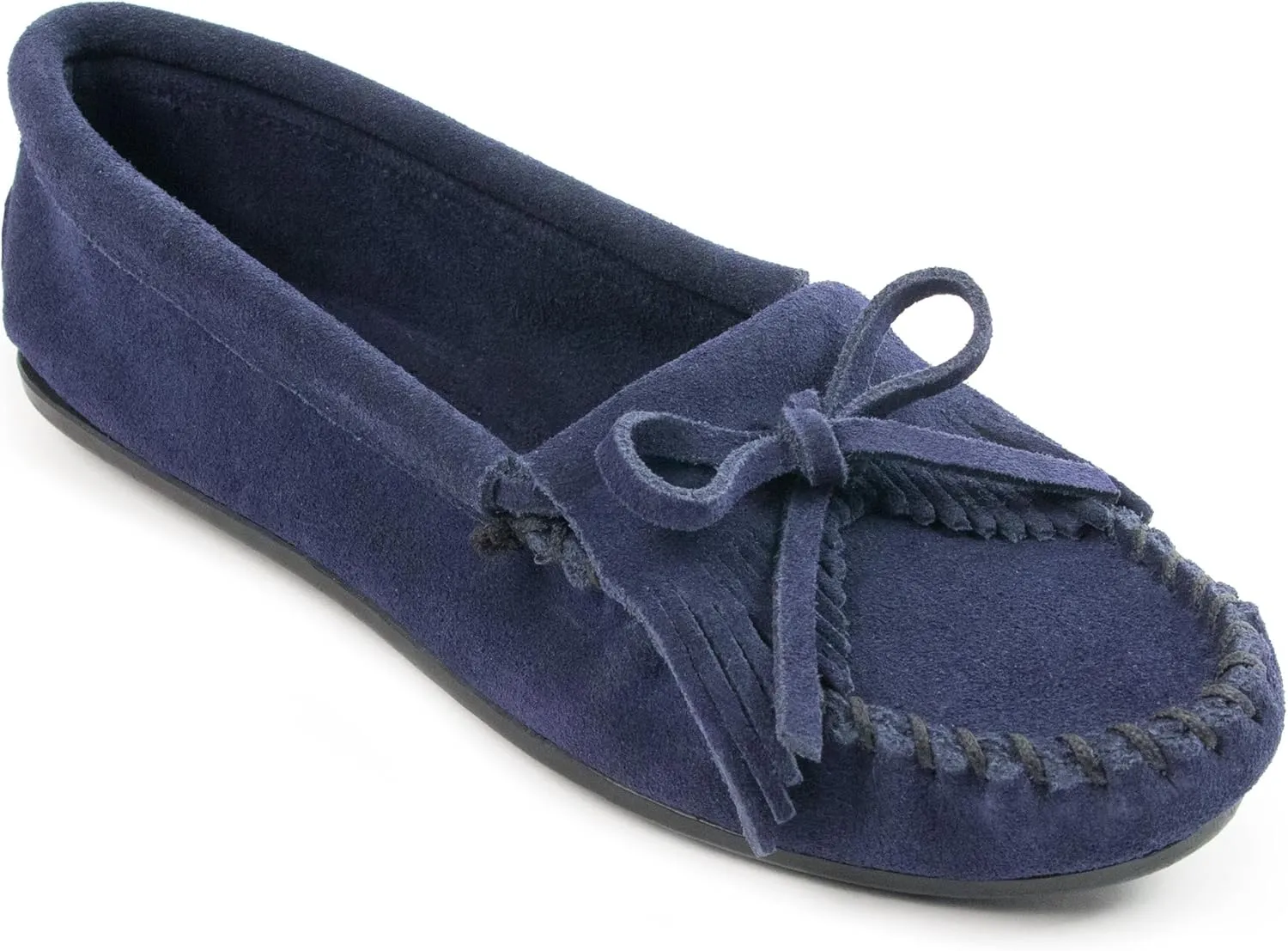 Minnetonka Women's Kilty Suede Hardsole Moccasin