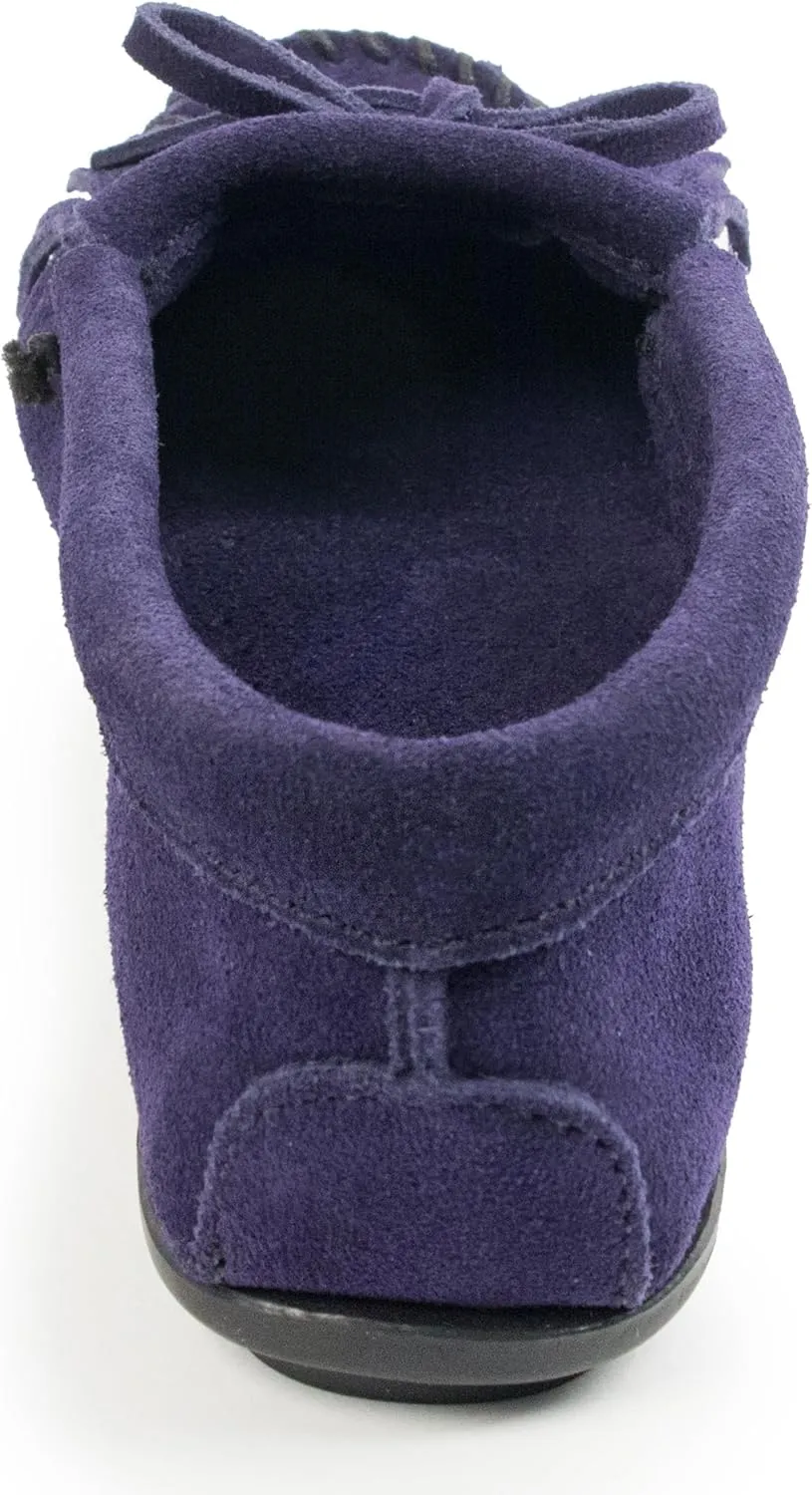 Minnetonka Women's Kilty Suede Hardsole Moccasin