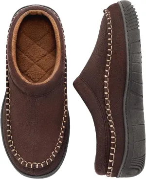 MIXIN Mens Slippers Indoor Outdoor Memory Foam Warm Fuzzy Fluffy Comfy House Shoes Anti-Slip Moccasin Slippers