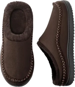 MIXIN Mens Slippers Indoor Outdoor Memory Foam Warm Fuzzy Fluffy Comfy House Shoes Anti-Slip Moccasin Slippers