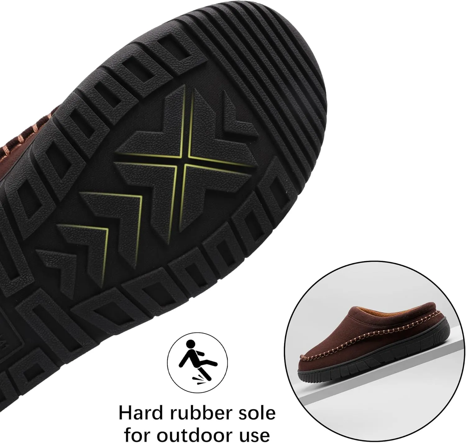 MIXIN Mens Slippers Indoor Outdoor Memory Foam Warm Fuzzy Fluffy Comfy House Shoes Anti-Slip Moccasin Slippers