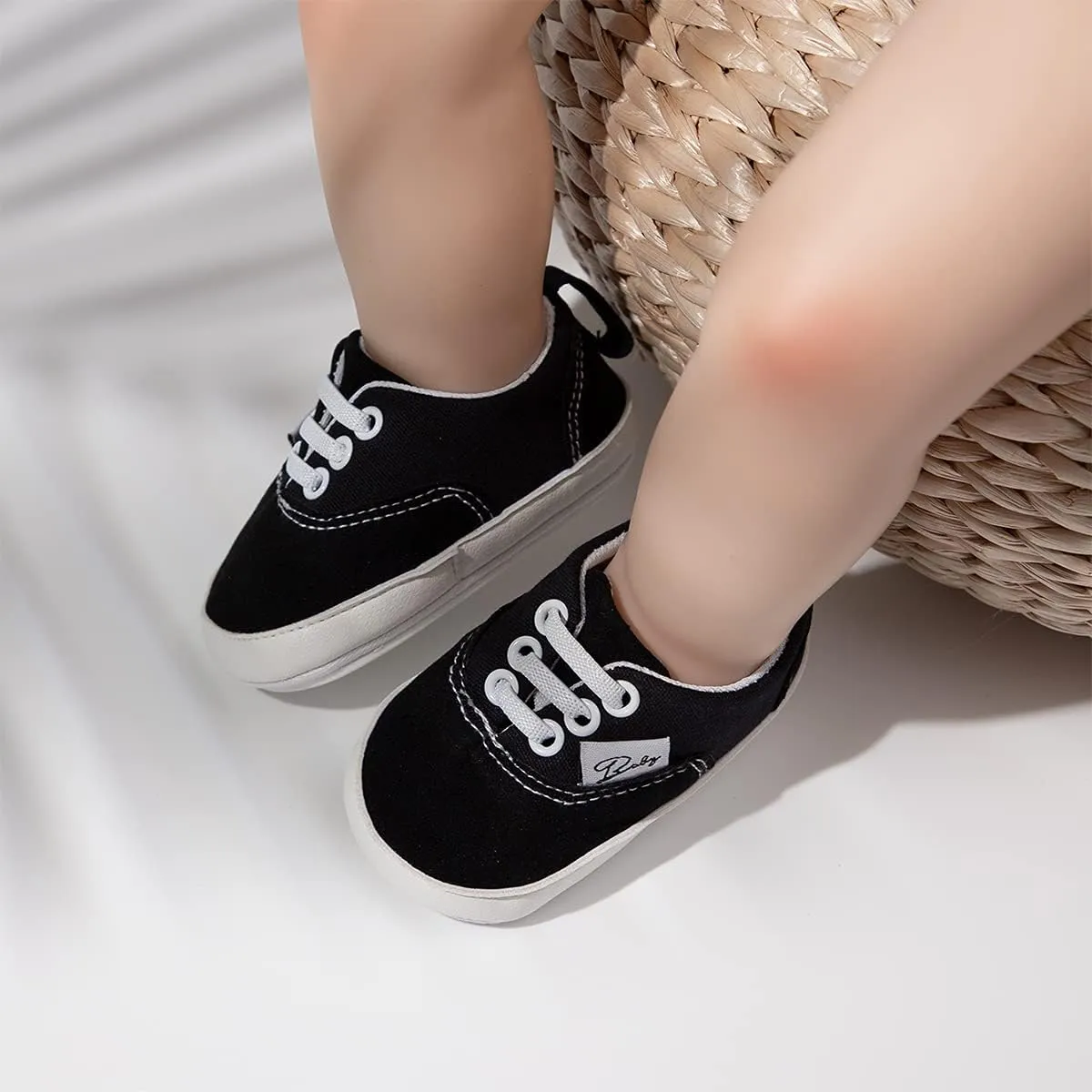 Morbido Infant Baby Boys Girls Canvas Sneaker Toddler Slip On Anti Skid Newborn First Walkers Candy Shoes for 0-18 Months