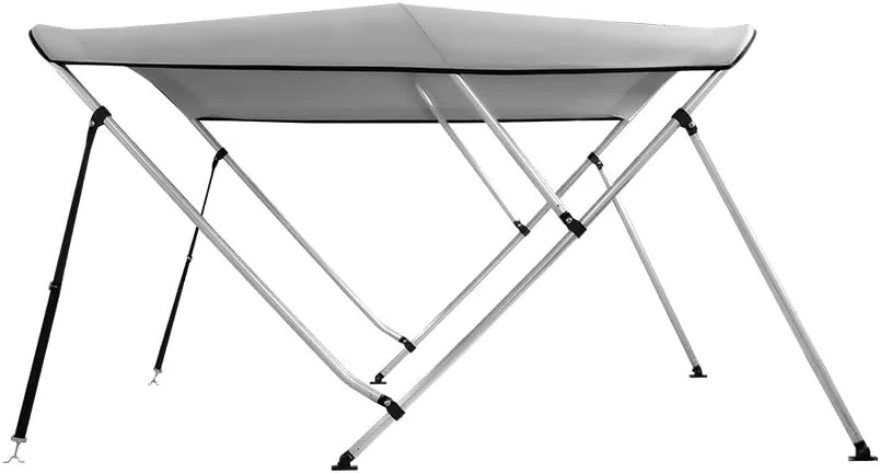 MSC 3 Bow 4 Bow Bimini Top Boat Cover,600D Solution Dyed Polyester,2 Support Poles& 4 Adjustable Straps Included