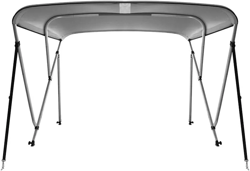 MSC 3 Bow 4 Bow Bimini Top Boat Cover,600D Solution Dyed Polyester,2 Support Poles& 4 Adjustable Straps Included