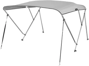 MSC 3 Bow 4 Bow Bimini Top Boat Cover,600D Solution Dyed Polyester,2 Support Poles& 4 Adjustable Straps Included