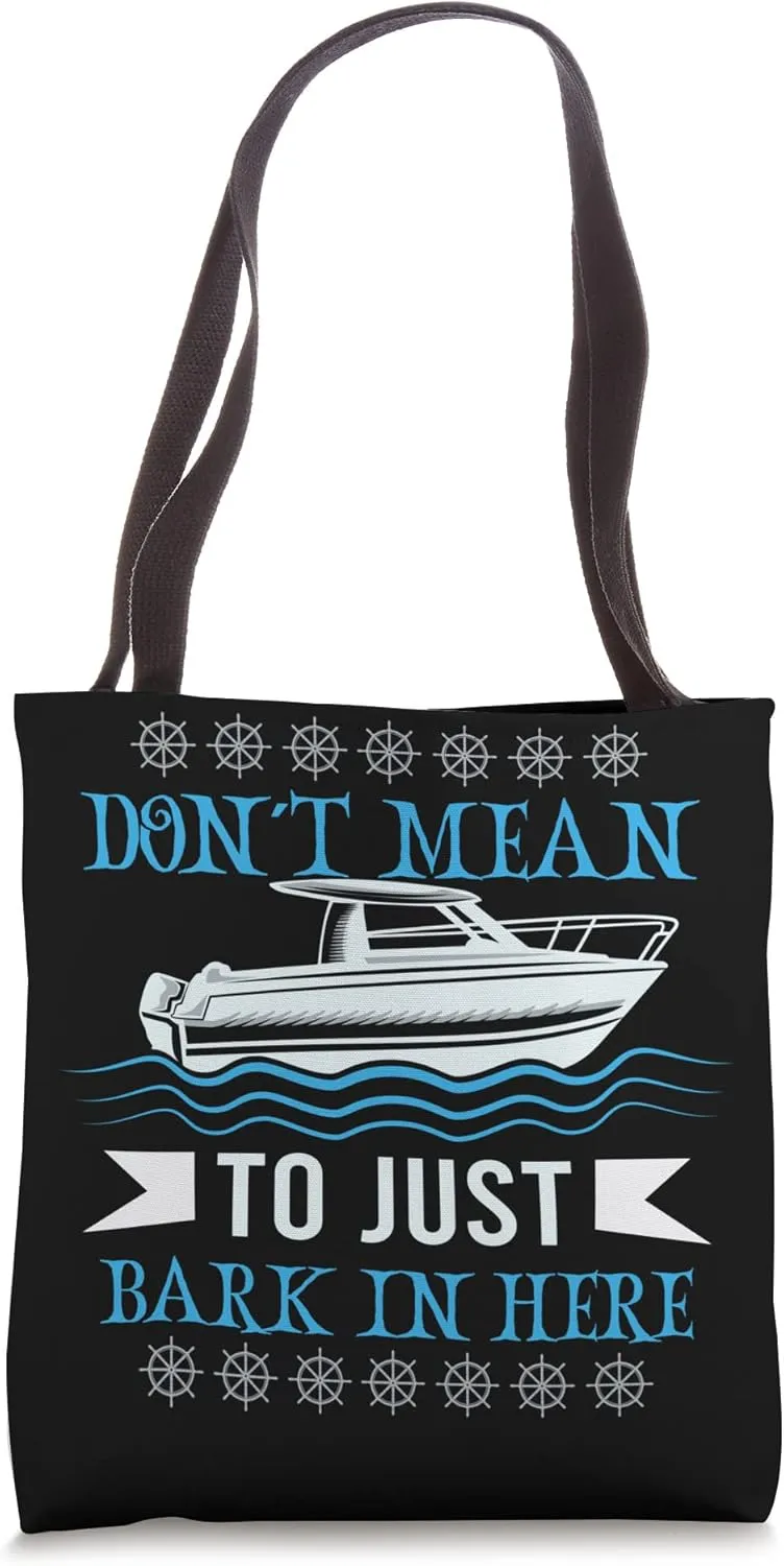Nautical Boating Speed Boat Captain Pontoon Cruising Ship Tote Bag