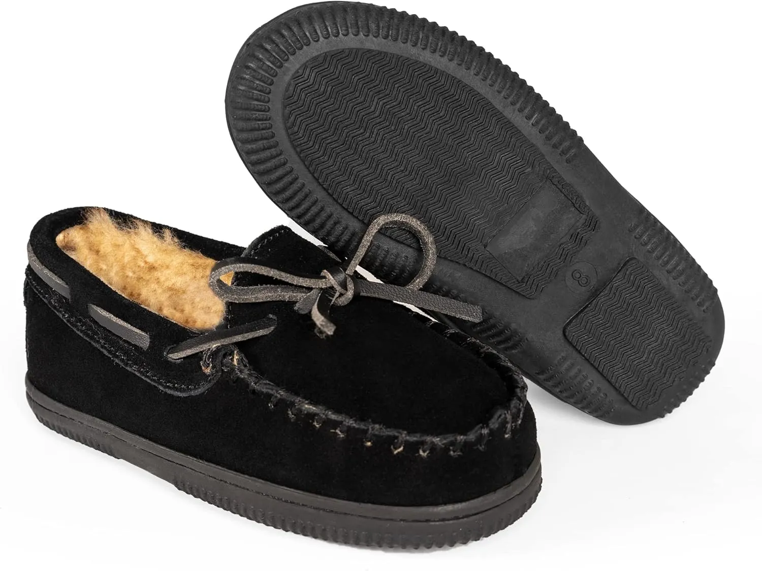 NORTY Moccasin House Slippers for Kids- Slip-On Toddler Shoes for Boys and Girls - Suede - Runs True to Size