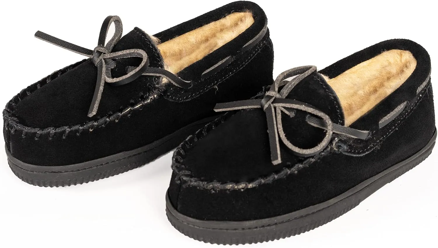 NORTY Moccasin House Slippers for Kids- Slip-On Toddler Shoes for Boys and Girls - Suede - Runs True to Size