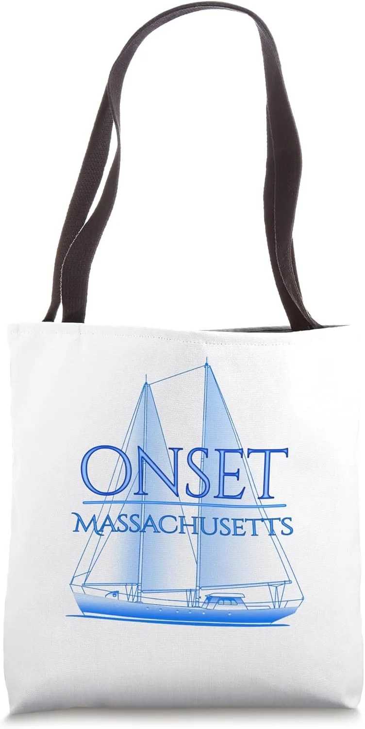 Onset Massachusetts Coastal Nautical Sailing Sailor Tote Bag