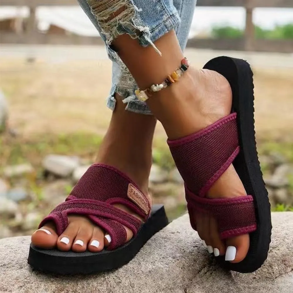 Orthopedic Sandals for Women,2025Women's Hollow Mesh Slide Sandals,Breathable Mesh Sandals for Women