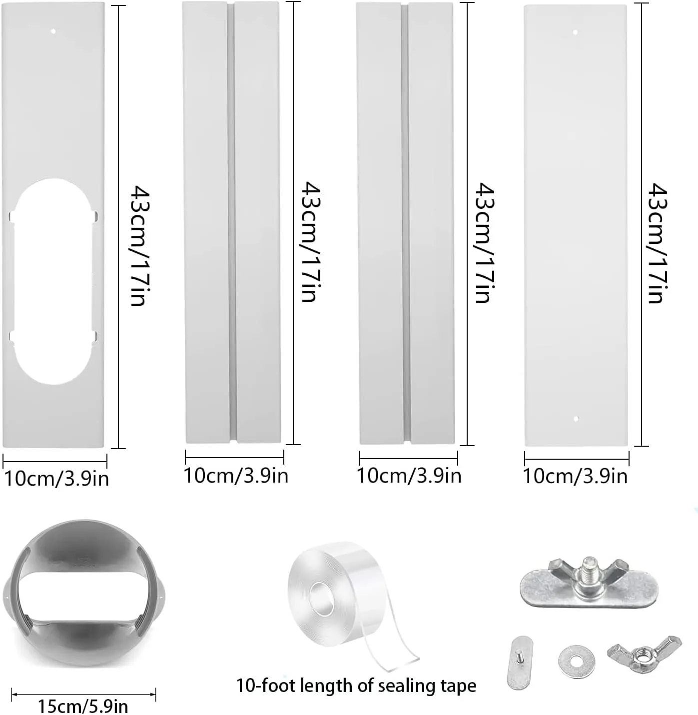 Portable Air Conditioner Window Kit with 5.9” Exhaust Hose, Adjustable Universal Window Seal for AC Unit…