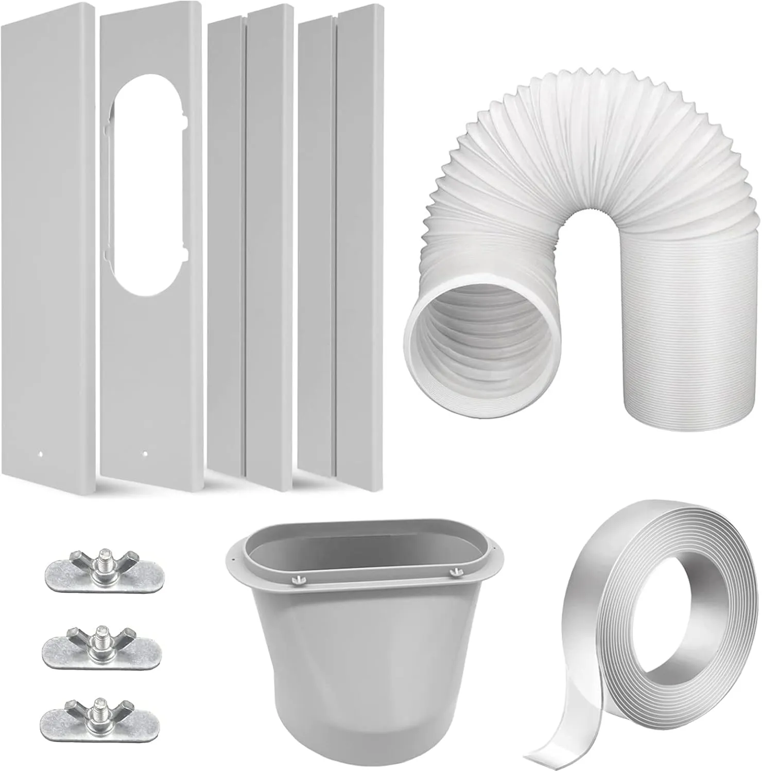 Portable Air Conditioner Window Kit with 5.9” Exhaust Hose, Adjustable Universal Window Seal for AC Unit…