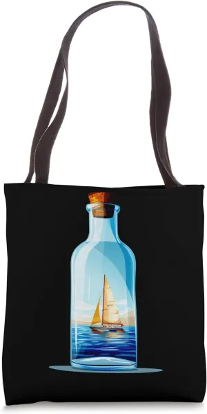 Ship In A Bottle - Boat In A Bottle - Impossible Bottle Tote Bag