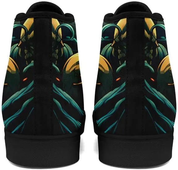 Skull High Tops Canvas Shoes for Men Women Classic Lace Up Gothic Fashion Sneaker Street Casual Canvas Sneakers
