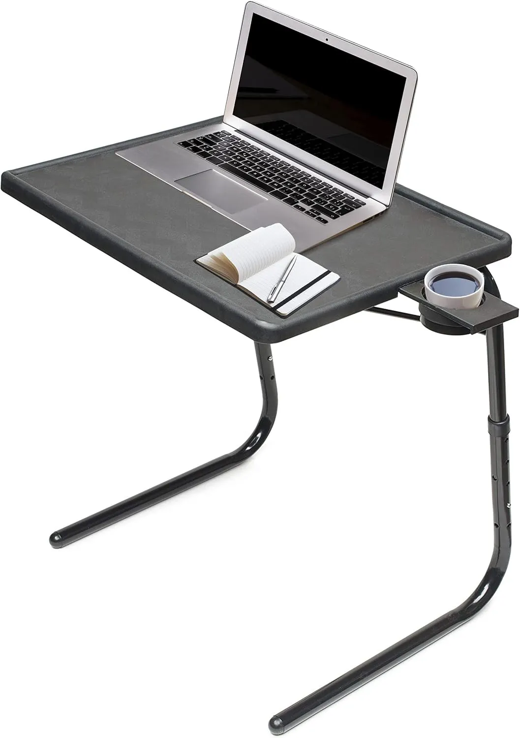 Table Mate II TV Tray Table - Folding TV Dinner Tray, Couch Table Trays for Eating Snack Food, Stowaway Laptop Stand, Portable Bed Dinner Tray - Adjustable TV Table with 3 Angles, Cup Holder, Black