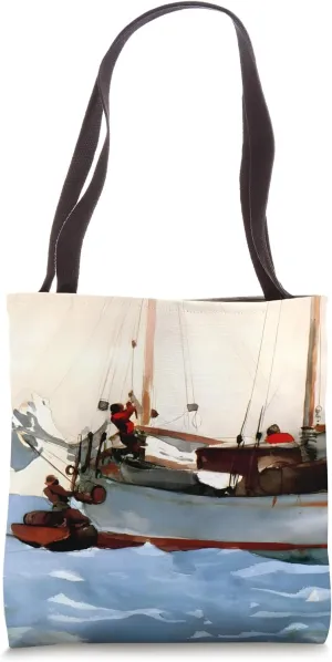 Taking on wet provisions by Winslow Homer (1903) Tote Bag