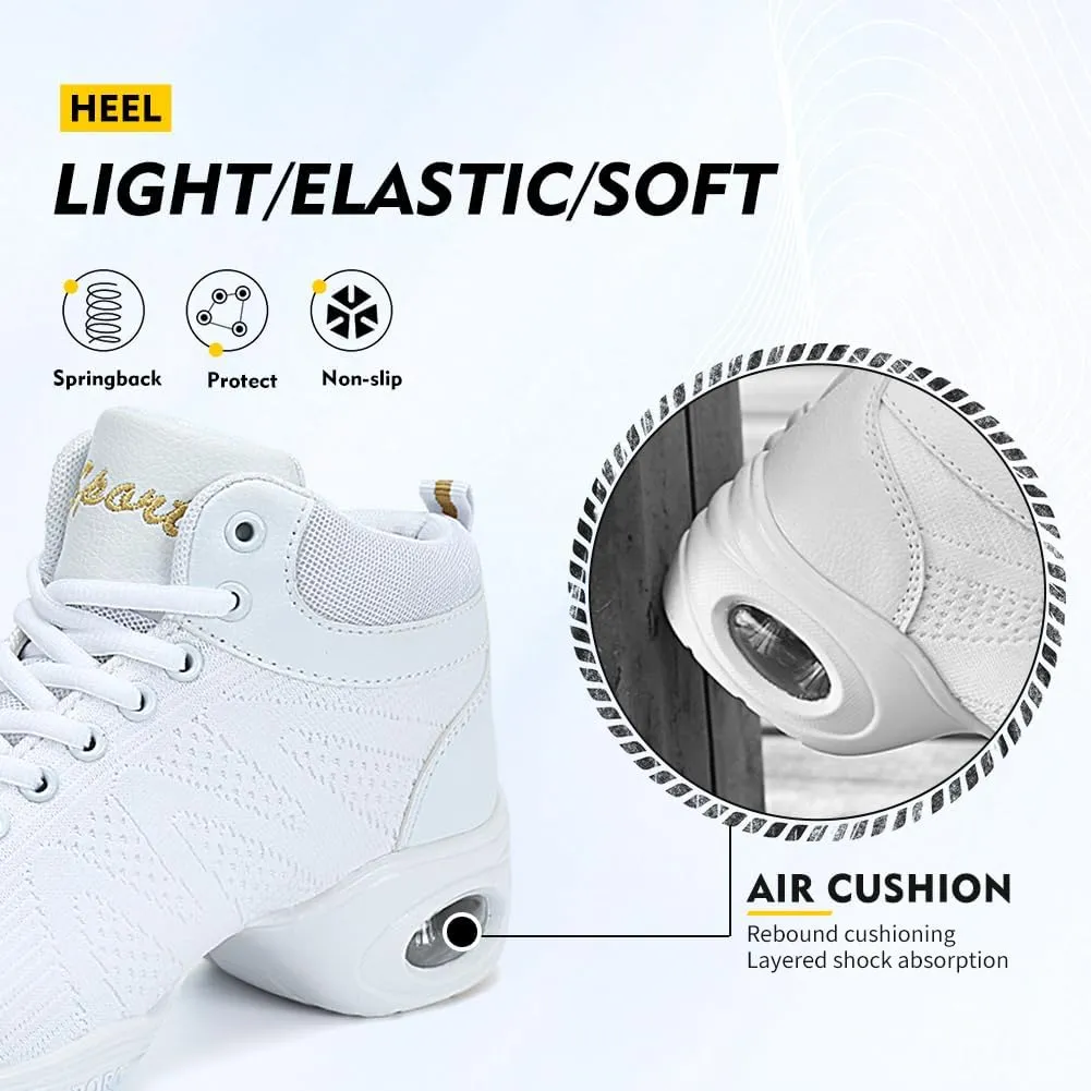 TINRYMX Women Modern Dance Sneaker Jazz Shoes Lace up Air Cushion Ballroom Hip hop Practice Dance Shoes,Model-LYX708
