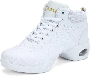 TINRYMX Women Modern Dance Sneaker Jazz Shoes Lace up Air Cushion Ballroom Hip hop Practice Dance Shoes,Model-LYX708
